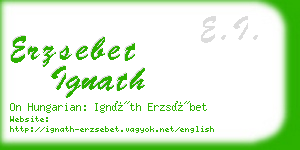 erzsebet ignath business card